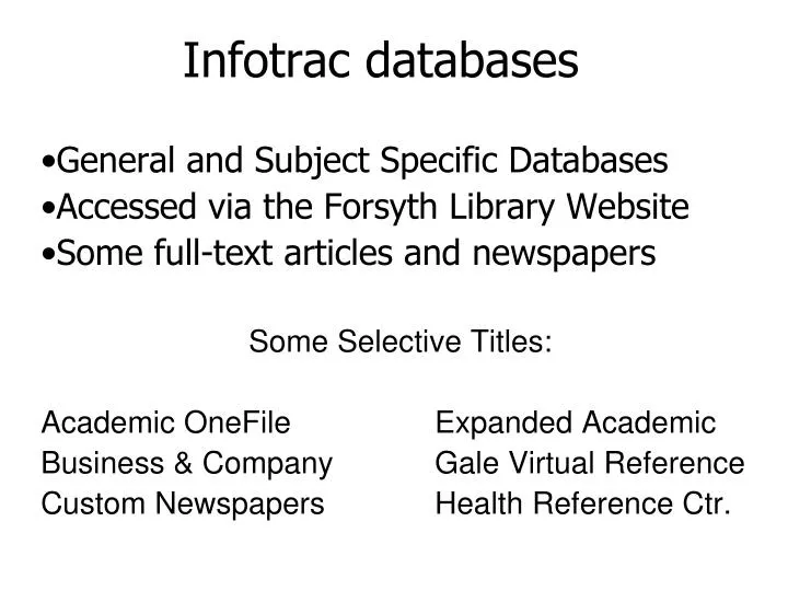 infotrac databases