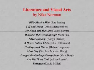 Literature and Visual Arts by Nika Norman