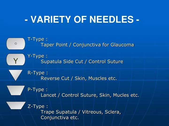 variety of needles