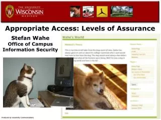 Appropriate Access: Levels of Assurance