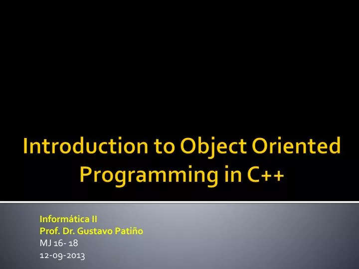 introduction to object oriented programming in c