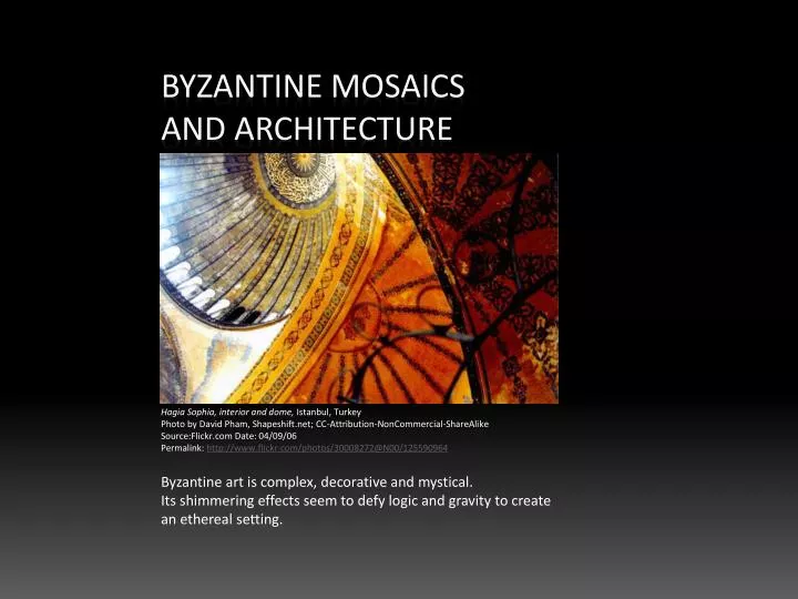 byzantine mosaics and architecture