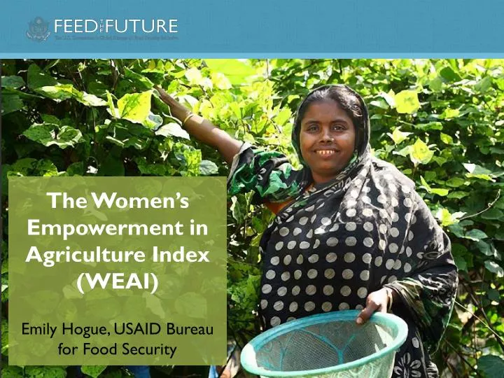 the women s empowerment in agriculture index weai emily hogue usaid bureau for food security