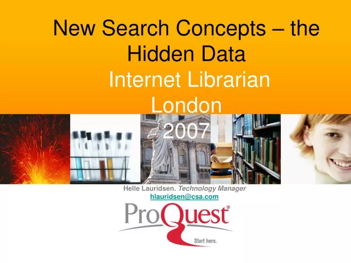 new search concepts the hidden data internet librarian london 2007