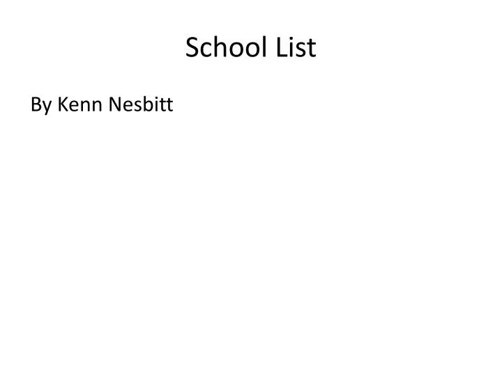 school list