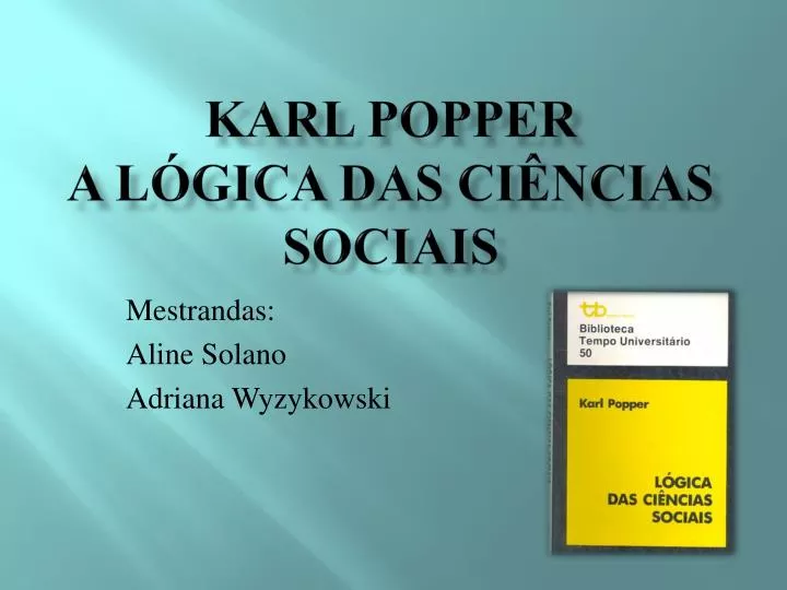 karl popper a l gica das ci ncias sociais