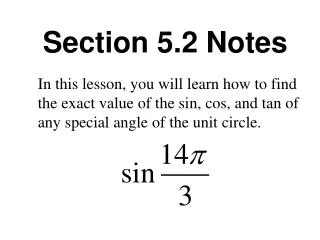 Section 5.2 Notes