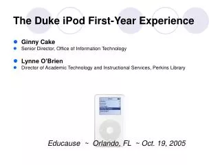 The Duke iPod First-Year Experience