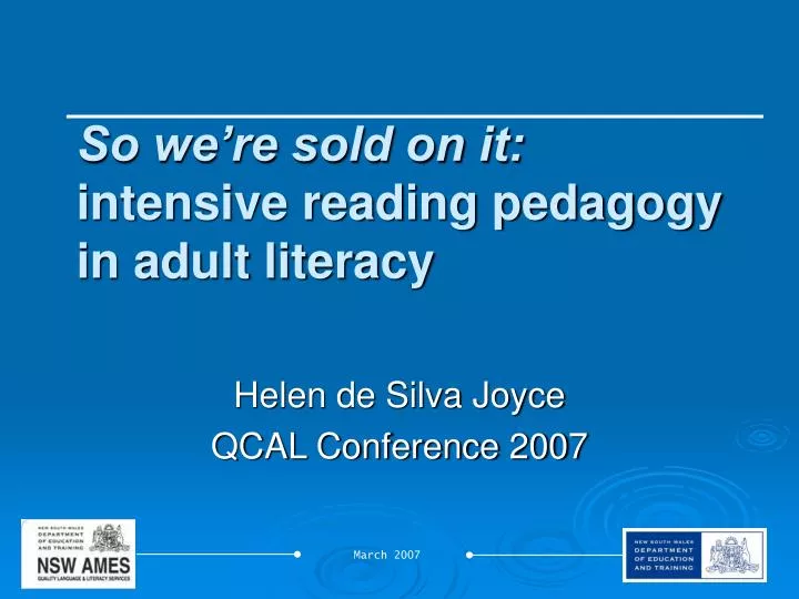so we re sold on it intensive reading pedagogy in adult literacy