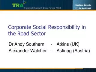 Corporate Social Responsibility in the Road Sector