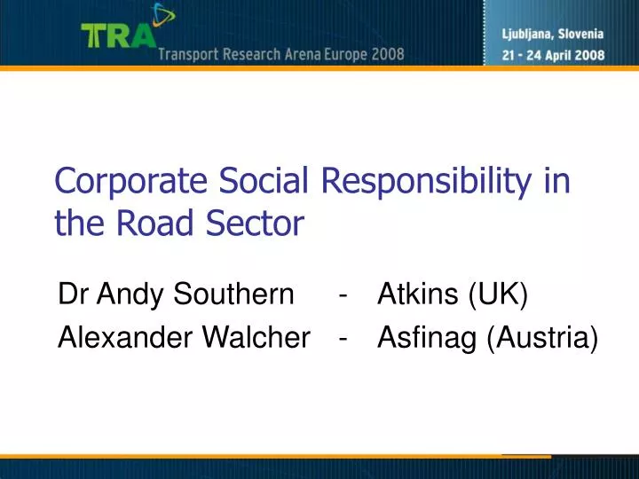 corporate social responsibility in the road sector