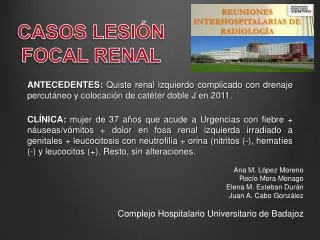 casos lesi n focal renal