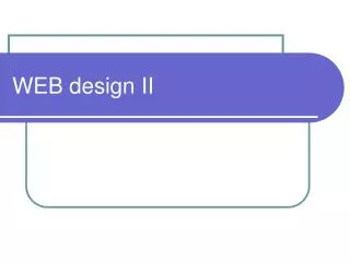 web design ii