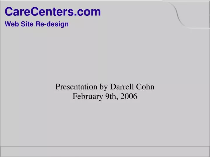 presentation by darrell cohn february 9th 2006