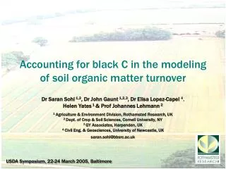 Accounting for black C in the modeling of soil organic matter turnover