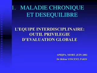 maladie chronique et desequilibre