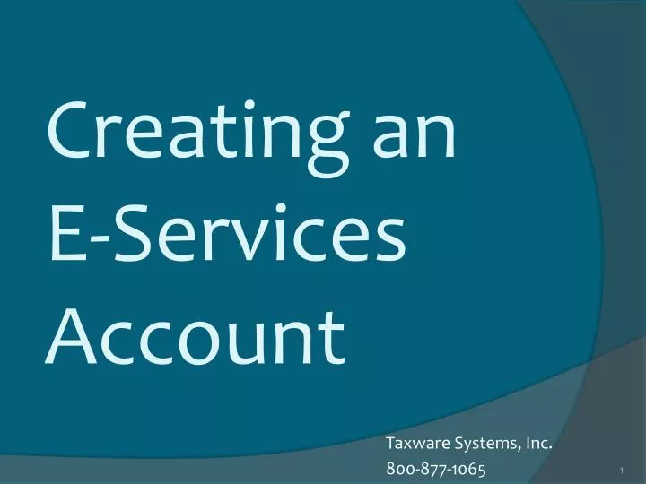 creating an e services account