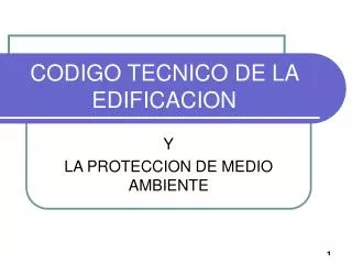 codigo tecnico de la edificacion