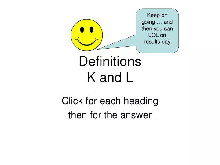 definitions k and l