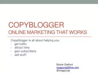 Copyblogger Online Marketing that Works