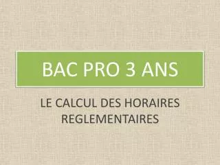 bac pro 3 ans