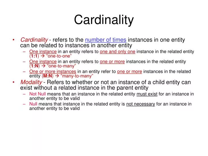 cardinality