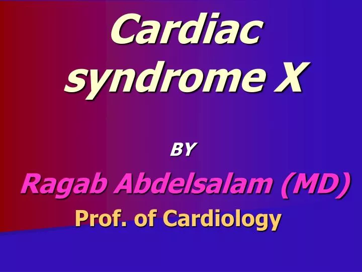 cardiac syndrome x