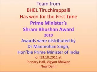 Award Ceremony coverage by Govt.of India website