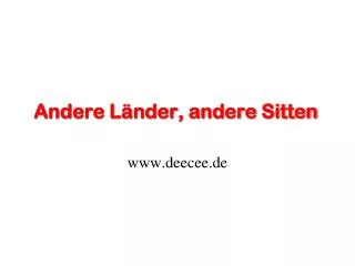 andere l nder andere sitten