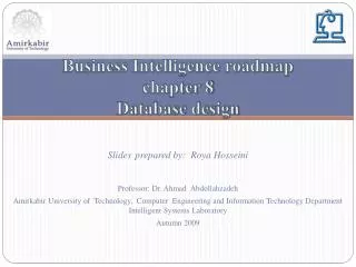 business intelligence roadmap chapter 8 database design