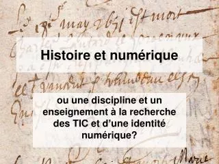 histoire et num rique