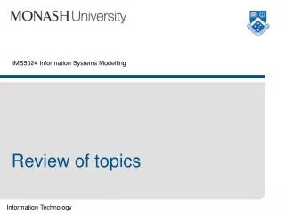 IMS5024 Information Systems Modelling