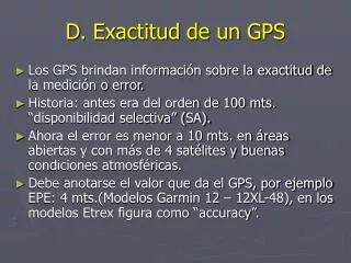 d exactitud de un gps