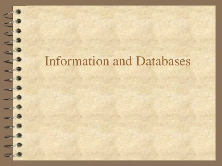 information and databases