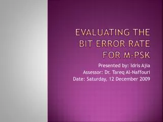 Evaluating the Bit Error Rate for M-PSK