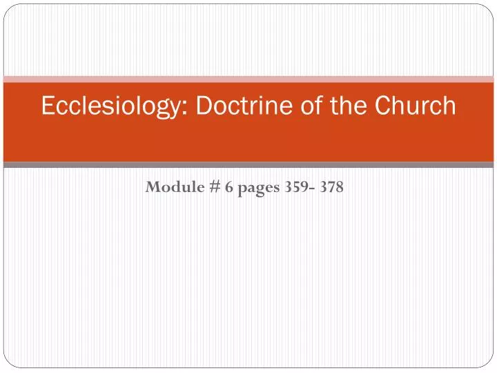 ecclesiology doctrine of the church