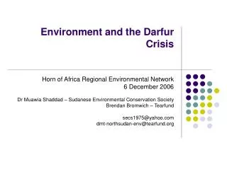 Environment and the Darfur Crisis