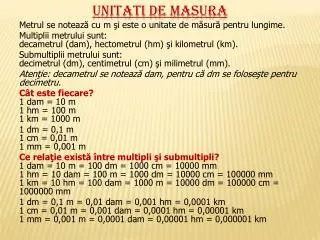 unitati de masura
