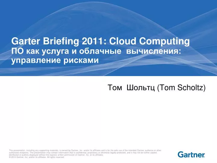 garter briefing 2011 cloud computing