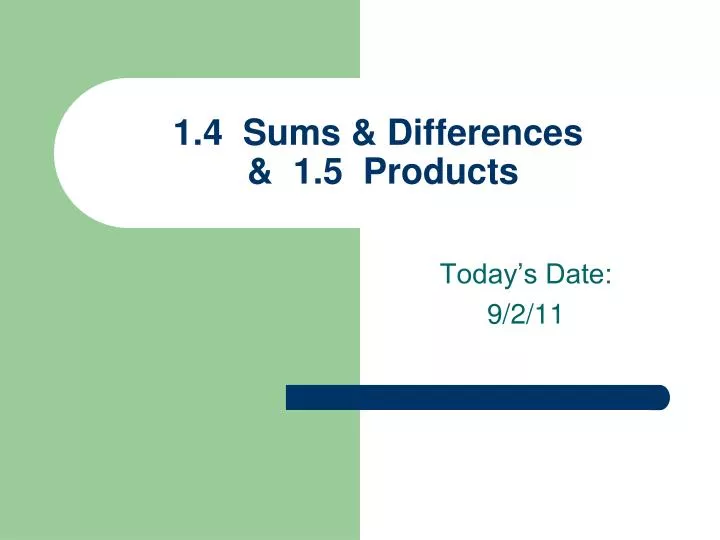 1 4 sums differences 1 5 products