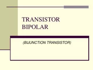transistor bipolar