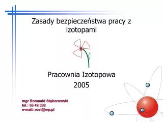 zasady bezpiecze stwa pracy z izotopami