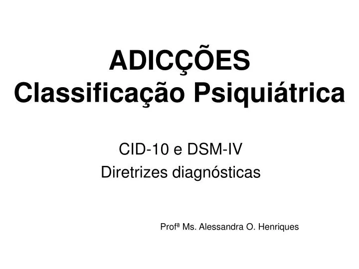 adic es classifica o psiqui trica