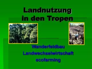 Landnutzung in den Tropen