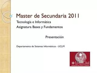 master de secundaria 2011