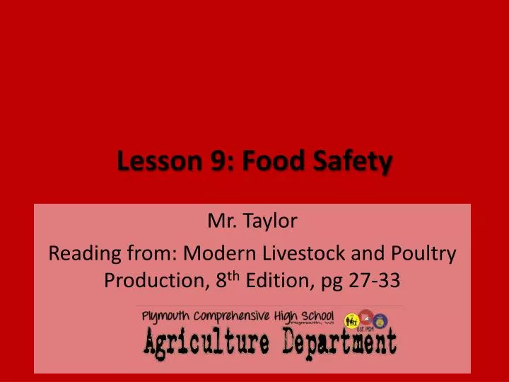 lesson 9 food safety