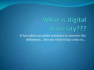 What is digital diversity???