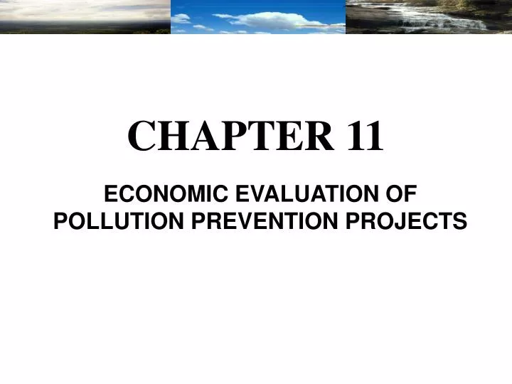 economic evaluation of pollution prevention projects