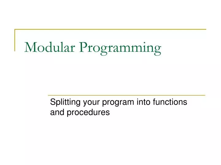 modular programming
