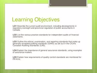 Learning Objectives